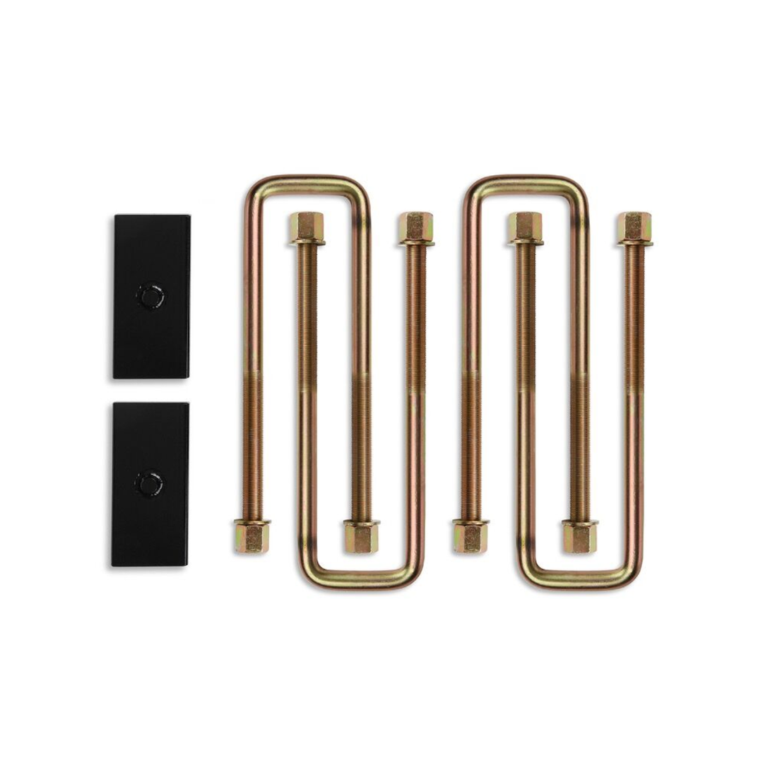 1" Block and 16" U-bolt Kit (steel/straight) for 11-24 GM 2500HD and 3500HD 2WD/4WD trucks