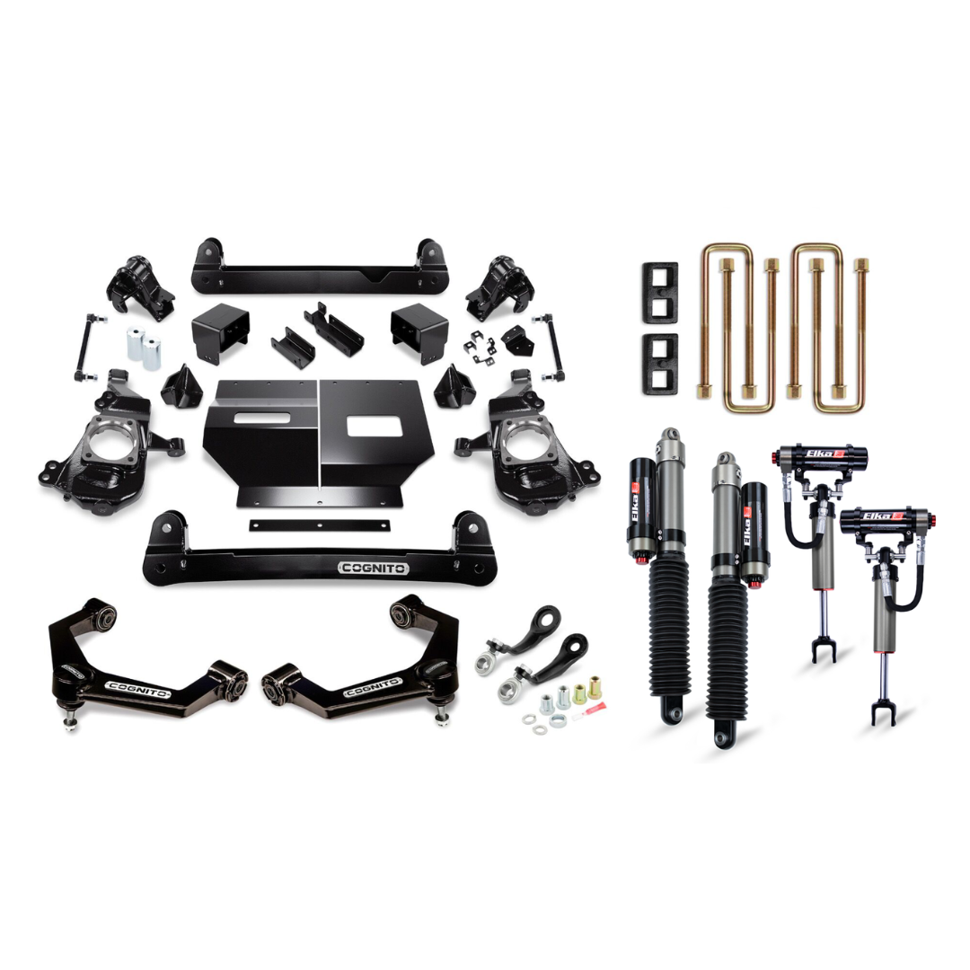 Cognito 4-Inch Elite Lift Kit with Elka 2.5 Reservoir Shocks for 20-24 Silverado/Sierra 2500/3500 2WD/4WD